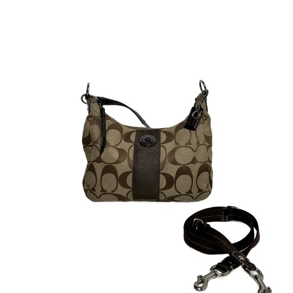 Coach Signature 2WAY Canvas & Leather Bag F19281 - Picture 1 of 7